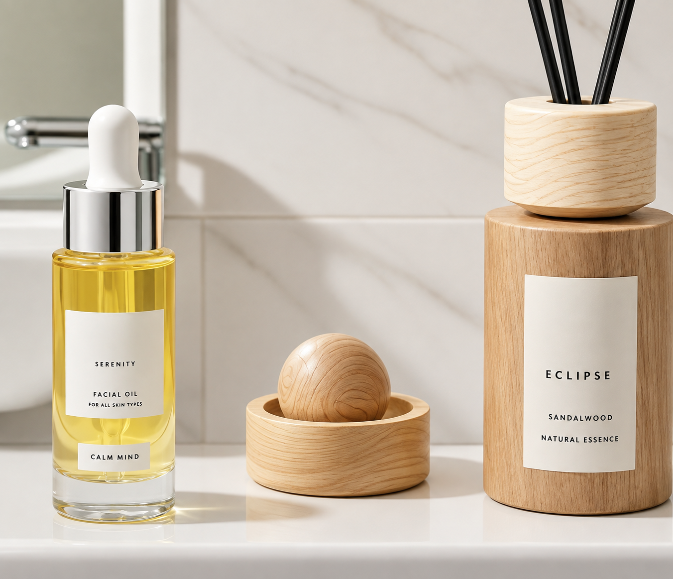 Diffuseur d'huiles essentielles en bois Ondaly - en situation