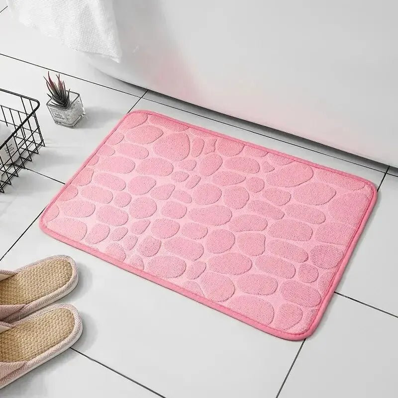 Tapis de bain effet galets antidérapant - Mémoire de forme